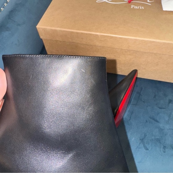 New Size 35 Christian Louboutin So Apostropha Leather Red Sole Stiletto Booties - Picture 10 of 13